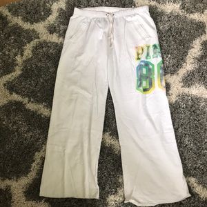 PINK drawstring wide leg sweat pants